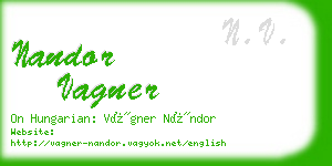 nandor vagner business card